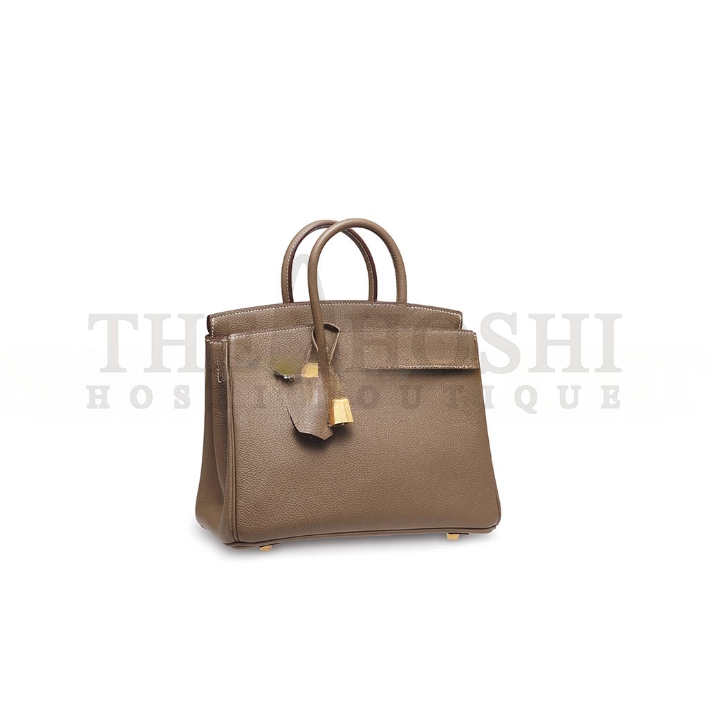 H**me5 BIRKIN 25 EPSOM LEATHER MILK TEA GOLD BUCKLE HANDBAG 631655 (25*20*13cm) Master Quality
